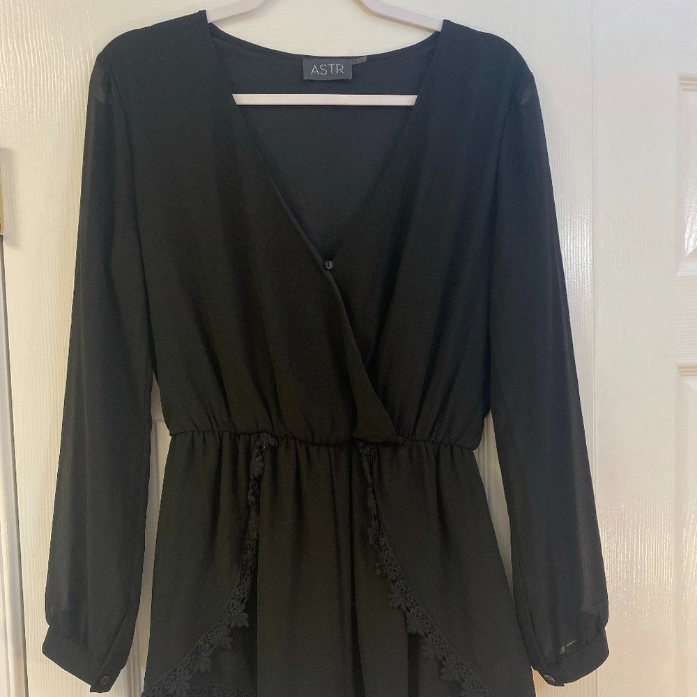 ASTR Black Long Sleeve Romper